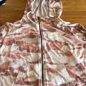 Pink camo zipper hoodie